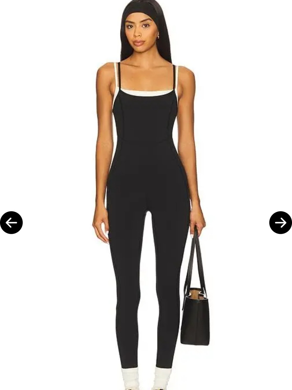 L*Space Finish Line Jumpsuit in Black and Cream